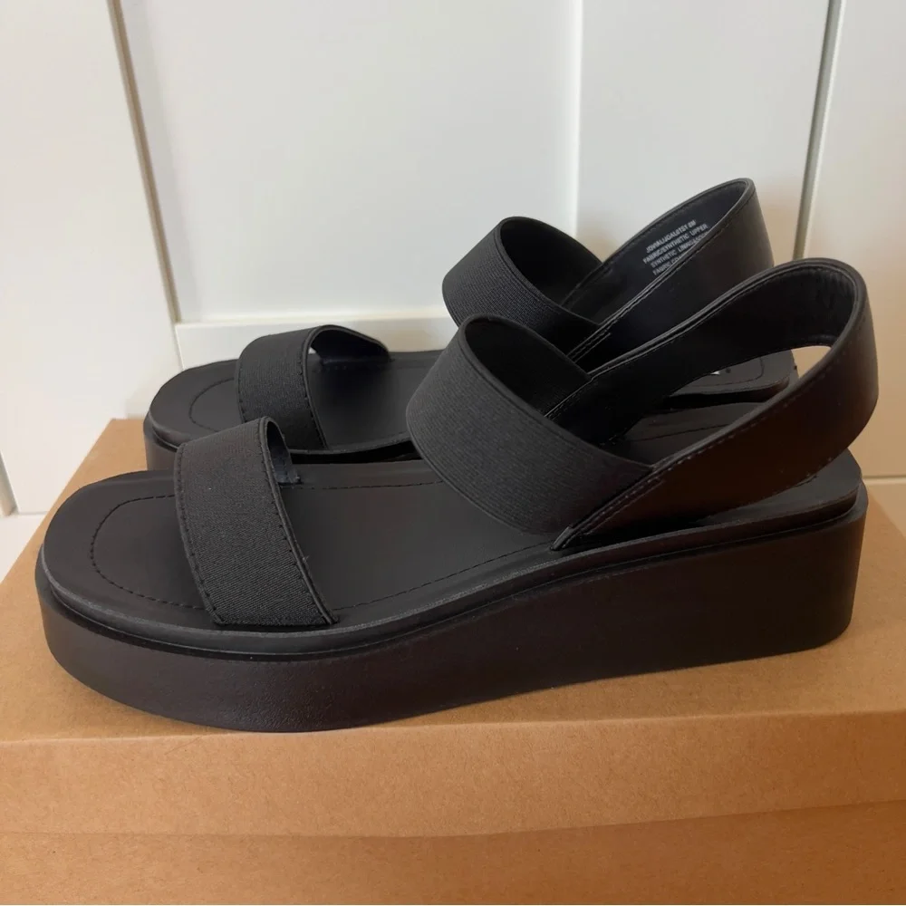 Steve Madden Jovial Black Platform Sandals - Picture 4 of 6